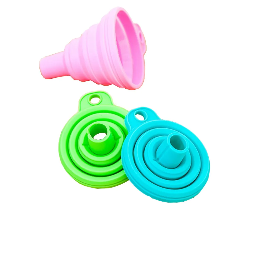 

1pcs Mini Foldable Funnel Silicone Collapsible Funnel Folding Portable Funnels Be Hung Household Liquid Dispensing Kitchen Tools