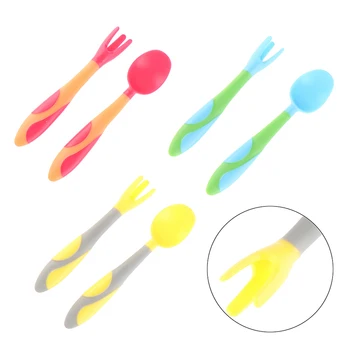 

Food Silicone Gel Spoon Baby Learn To Eat Training Bendable Spoon baby Tableware