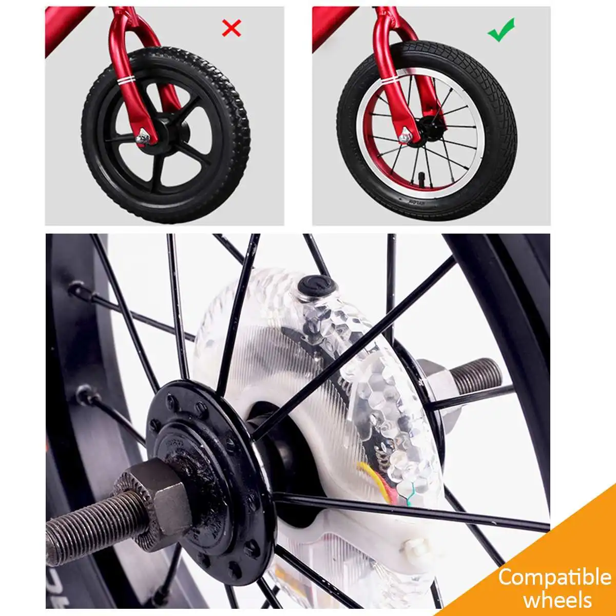 7 Colorful Bicycle Hubs Spoke Wheel Light Balance Bike Night Cycling Waterproof Front Tail Warning LED Lamp Bike Accessories