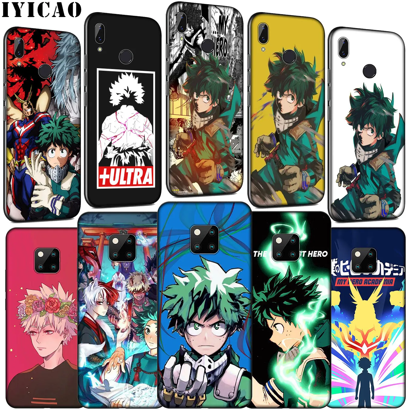 Мягкий силиконовый чехол для телефона IYICAO My Hero academic Anime Academy Huawei Mate 30 20 10 Pro Black Nova 5i 4
