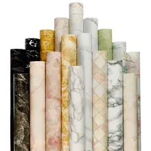 Marble Table Vinyl Wallpapers Self-Adhesive Waterproof Wall Stickers for Bathroom Kitchen Furnitures Renovation Removable Decals