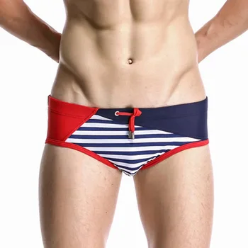

Men's Sexy Striped Swimwear Low Rise Briefs Swim Trunks Shorts Bikini Underwear