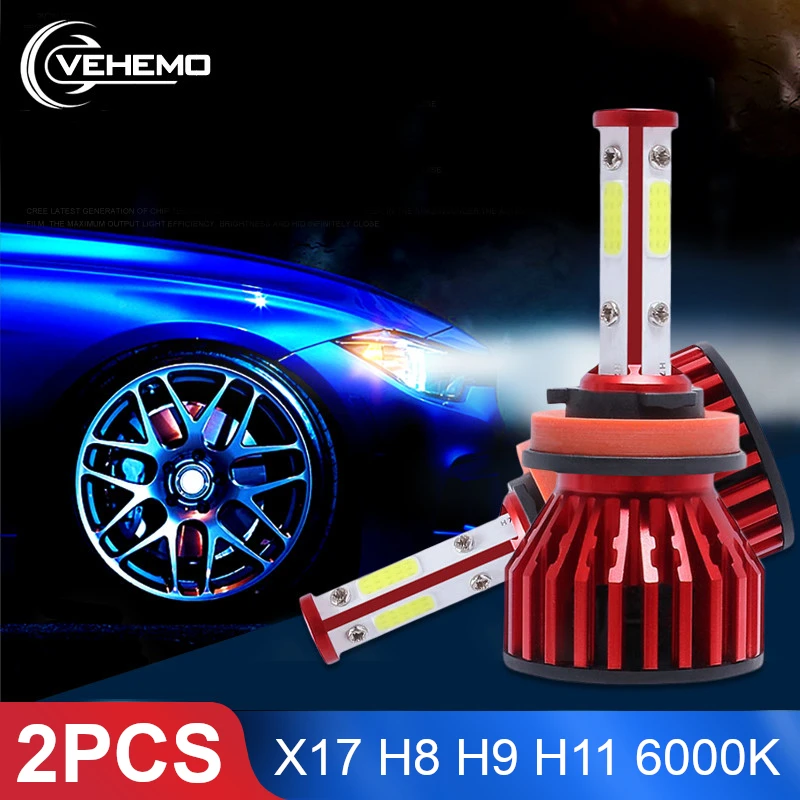 2 шт. X17 фар автомобиля H11 H8 H9 светодиодный 50 Вт 5000LM 6000 К Автомобильный светодиодный свет лампа, автомобильная фара лампа противотуманных фар автомобильный Стайлинг светодиодный помощи при парковке