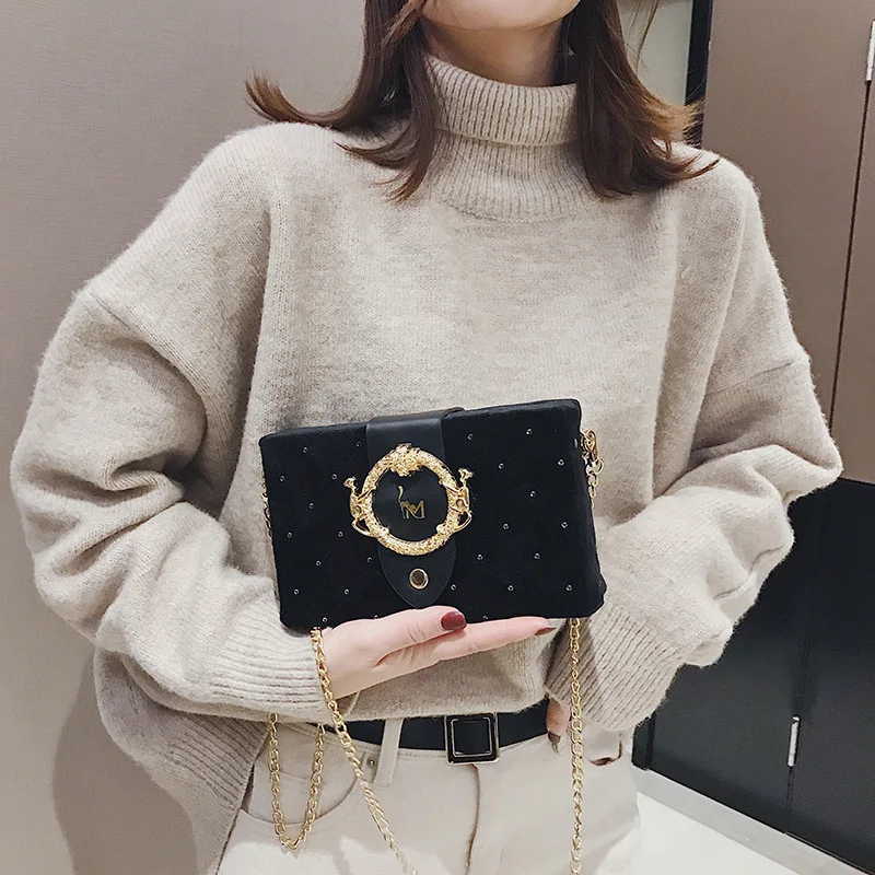 

INS Online Celebrity Small Box Bag 2019 Spring New Style Korean-style Fashion Rhombus Chain Square Sling Bag Versatile Shoulder