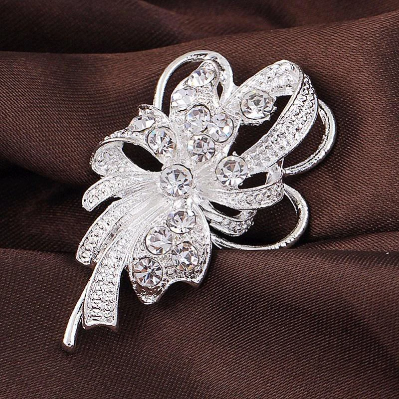 Wedding Party Bridal Rhinestone Crystal Badge Big Brooch Pins Fashion Jewelry 