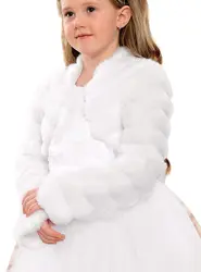 Girls Faux Fur Wraps Shawl Flower Girl Bolero Jacket Princess Cape Winter Accessories