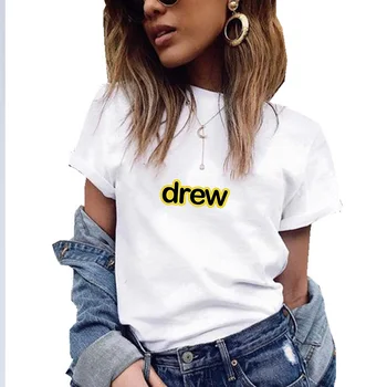 

Hip-hop ladies T-shirt plus size summer graphic T-shirt Drew Justin Bieber smiley T-shirt men and women cotton steam T-shirt cam