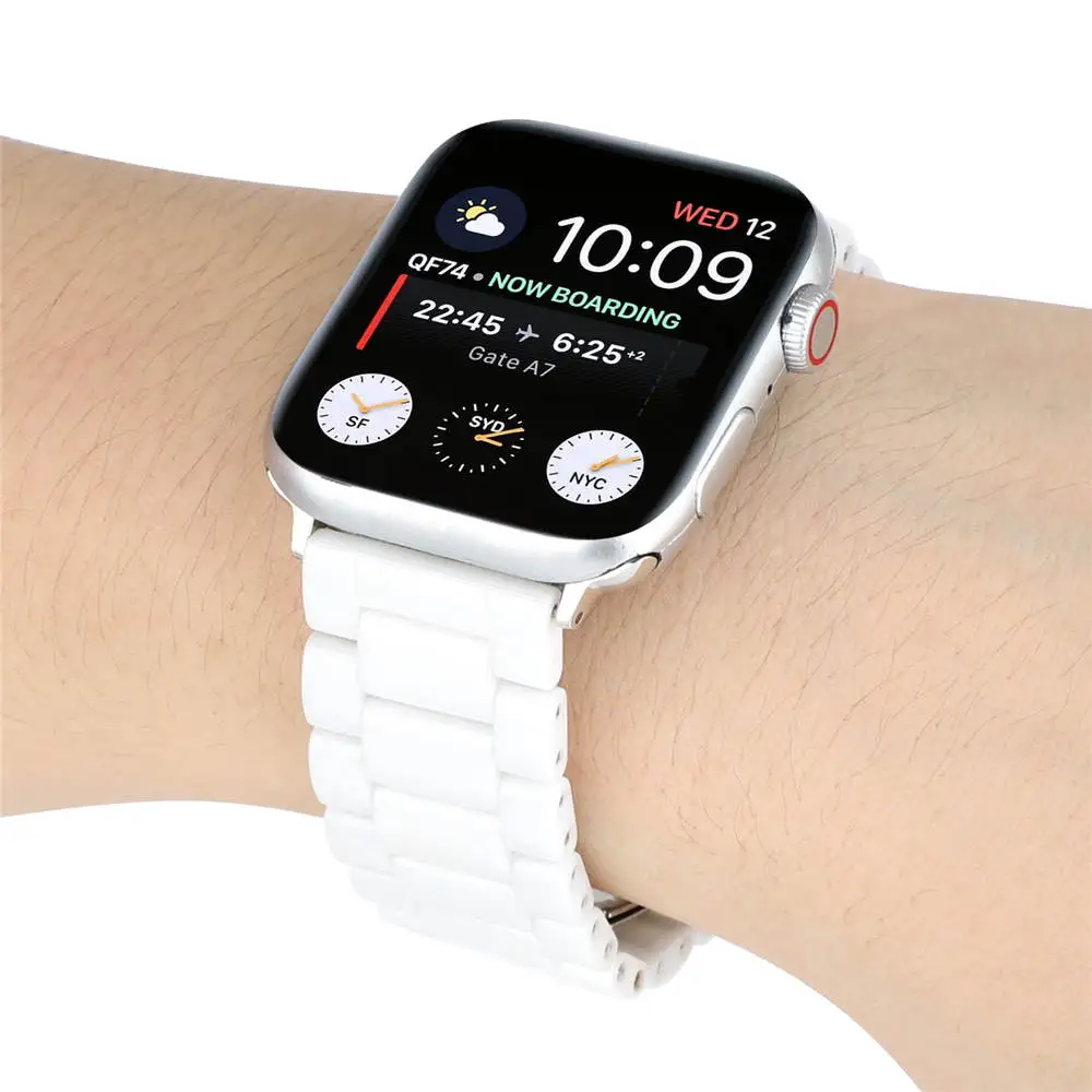 Розовый керамический ремешок для часов Apple Watch Series 5 4 3 2 1 сменный Браслет w адаптеры для iWatch 44/40/42/38 мм браслет