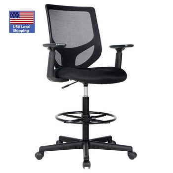 

Tall Office Chair for Standing Desk Drafting Mesh Table Chair with Adjustable Armrest and Foot Ring