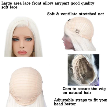 Charisma Silky Straight Hair Synthetic Lace Front Wigs #60 Blonde Wig Heat Resistant Wigs With Natural Hairline Wigs for Women 6