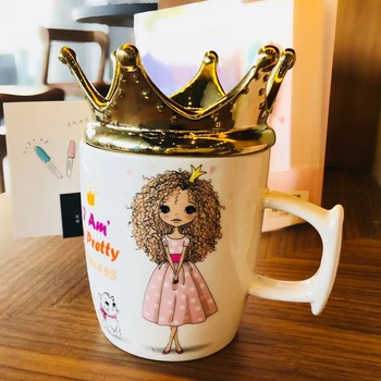 

EWAYS Crown Theme Milk / Coffee Mugs Cartoon MultiColor Mugs Cup Kitchen Tool Gift X-Mas Gift