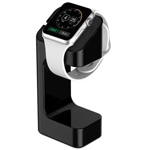 black Зарядное устройство Подставка для Apple Watch band 4 3 5 44 мм 40 мм iWatch ремешок 42 мм/38 мм зарядная станция пластиковый кронштейн аксессуары для часов - Цвет ремешка: black