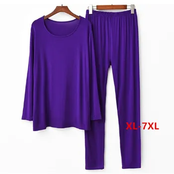 Women's Pajamas Set 2026 New Plus Size Ladies' Sleepwear Suit Modal Cotton Spring Summer Night Wear Female Home Clothes 3XL-7XL