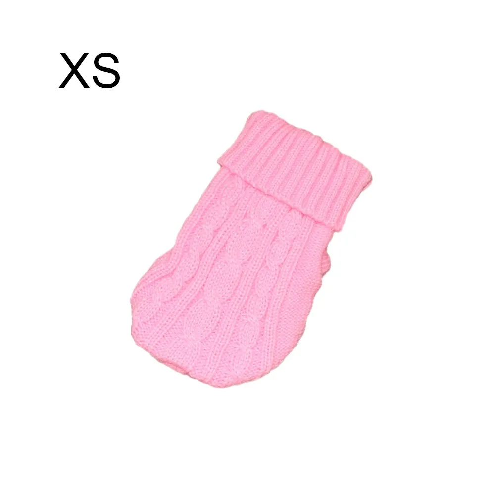 PINK Зимняя одежда для собак с героями мультфильмов, теплый Рождественский свитер для маленьких собак, верхняя одежда для питомца, вязаная крючком одежда для домашних животных, Декор - Цвет: PINK