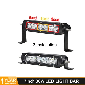 

DERI 7 inch 30W LED Work Light Bar Offroad combo beam Car Work Headlight led working lights SUV 4WD Boat Truck for Jeep for BMW