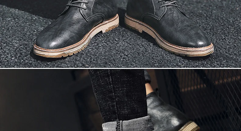 Sanzoog/мужские повседневные кожаные ботильоны; botas hombre Cuero Bota Masculina Botines; мужская обувь с высоким берцем; Botte Homme; Мужская обувь из микрофибры