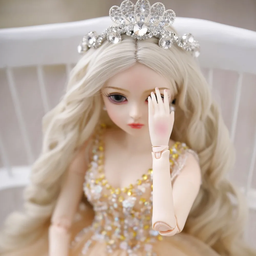 BJD кукла 1/3 кукла шар соединенный тело с головным убором, серьги, платье цвета шампанского, обувь 60 см Высота девушки модная игрушка для детей