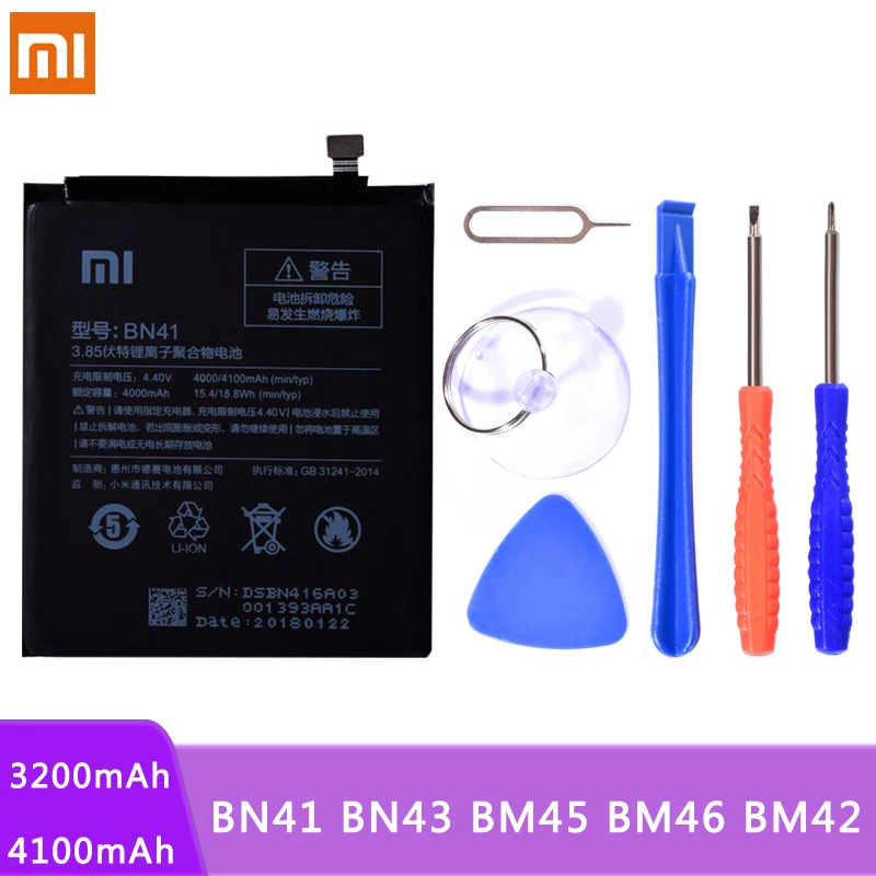 Оригинальный BN41 BN43 BM45 BM46 BM42 батарея для Xiaomi Redmi Note 4 Hongmi 4X оригинальная замена