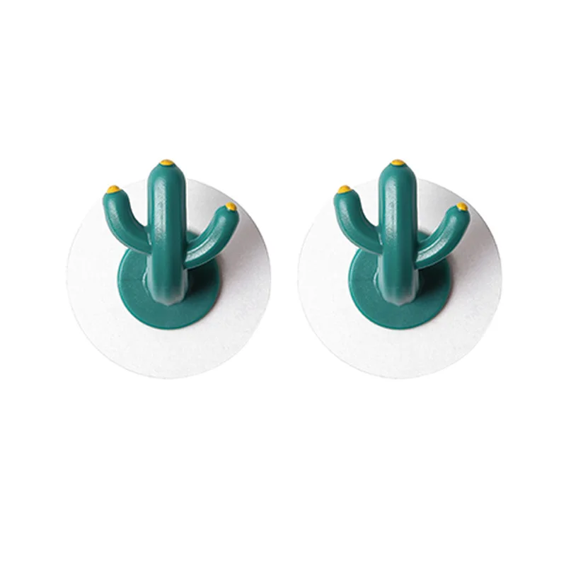 

Cactus Self Adhesive Hooks Green Rack Hooks For Bathroom Wall Door Hooks Nordic Style Waterproof Key Bag Holder Racks Hooks