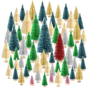 

Mini Christmas Tree,Sisal White Snow Frost Tree with Wooden Base,for Christmas Decoration,Household Diy Decoration Craft