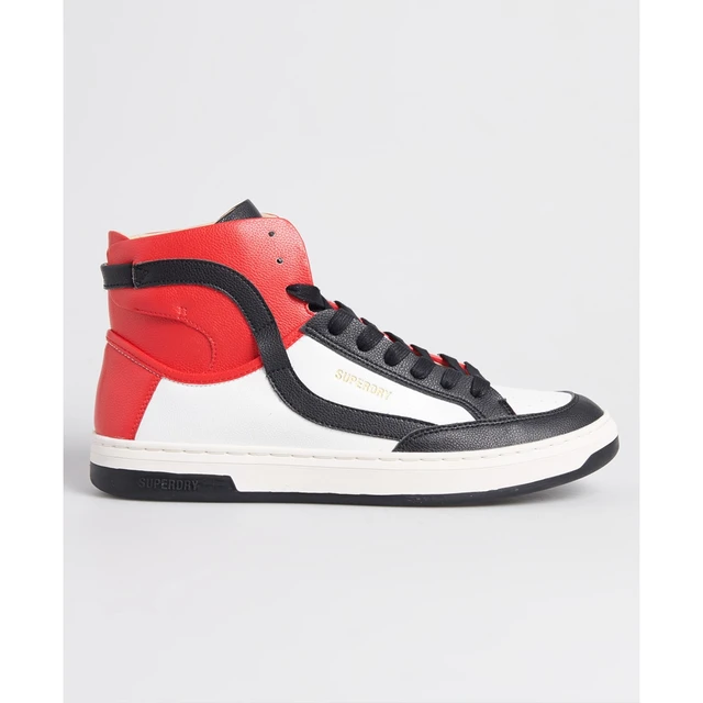 Sneakers men's SUPERDRY Vegan OV High Trainer White/Black/Red male boots sport casual Shoes
