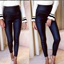 

High Waist Faux Leather Leggings Women Hot Sexy Black Faux Leather Leggings Shiny Pants Stretchy Trousers 2021