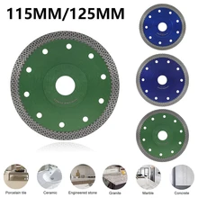 Disco de diamante para afiador de ângulo, 115/125mm, lâmina para corte de cerâmica, azulejos de porcelana, disco de corte de diamante, 1 peça