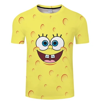 

Spongebob squarepants tshirt 3D harajuku men's shirt short-sleeved T-shirt men's and women's streetwear t shirt shorts a mens