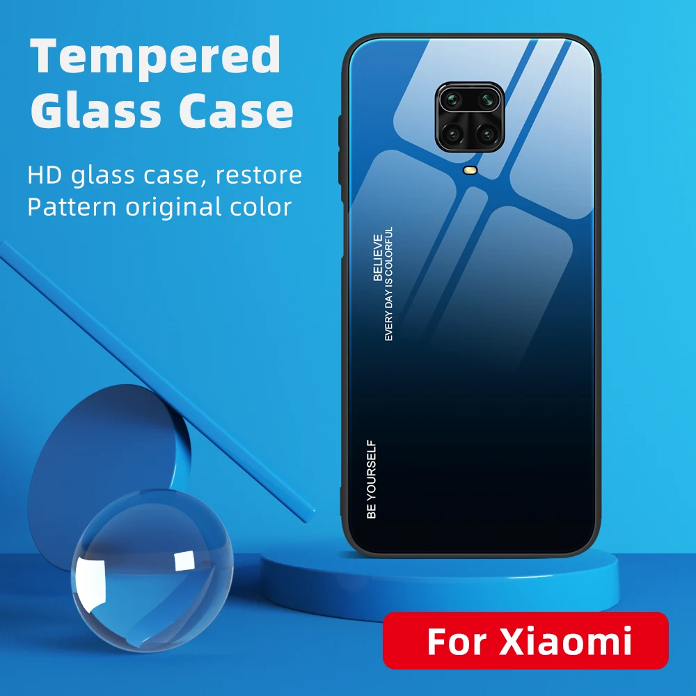 Gradient Glass Case For Xiaomi Redmi Note 9S Note 9 Pro Max Case silicone edge tempered glass back phone cover For Note 8T 8 Pro Gradient Glass Case For Xiaomi Redmi Note 9S Note 9 Pro Max Case silicone edge tempered glass back phone cover For Note 8T 8 Pro