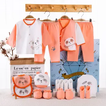 

18pcs Newborn Baby Clothes Cotton Warm Infant Boy Girl Soft Clothing Hat Bib Set NEW