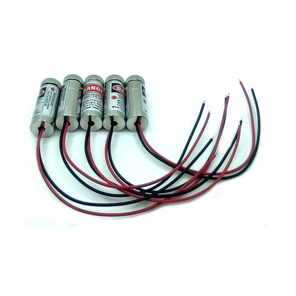 5pcs Cross 58°/ Cross 90° 650nm 5mW 12x35mm 1235 3-5V Adjustable Focusable Red Laser Module Industrial 12mm LED LD Module
