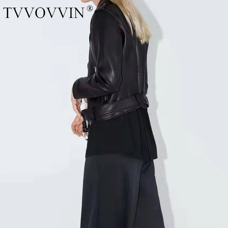 TVVOVVIN, женская кожаная одежда, Свободное пальто, осень, подходит ко всему, женский пояс, украшение, ПУ, Свободное пальто ZX133
