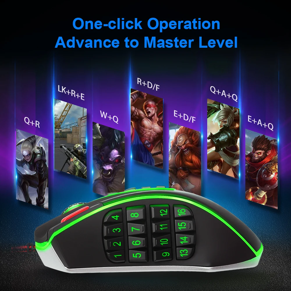 Проводная игровая мышь Redragon LEGEND M990 USB RGB 24000 точек/дюйм 24 кнопки программируемые