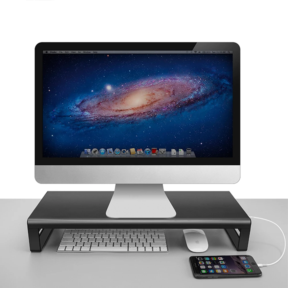 ПК экран увеличивающая Полка Металлический USB 3,0 концентратор ТВ держатель офисный стол лоток для хранения для офиса дома отеля прямой трансляции инструмент