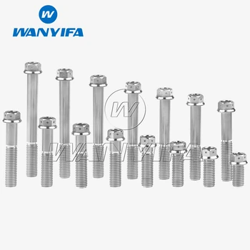 Wanyifa 티타늄 티타늄 볼트, 오토바이 개조용 플랜지 육각 헤드 나사, M10x20, 25, 30, 35, 40, 45, 50, 55, 60, 65, 70, 75, 80, 85, 90mm