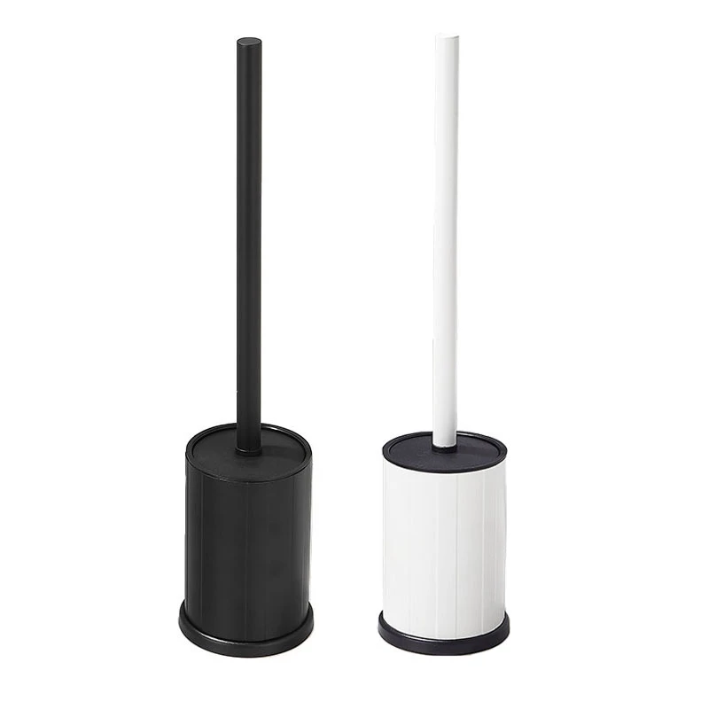 Floor-Standing toilet brush set Matt Black cleaning brush Creative toilet holder White Space Aluminum And ABS