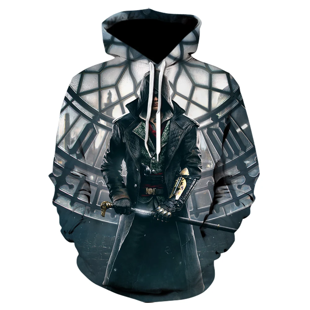 Новинка; Лидер продаж; Assassins Creed; уличная одежда с 3D принтом; толстовки с капюшоном; одежда для игр; мужская толстовка с длинным рукавом в стиле хип-хоп; Прямая поставка