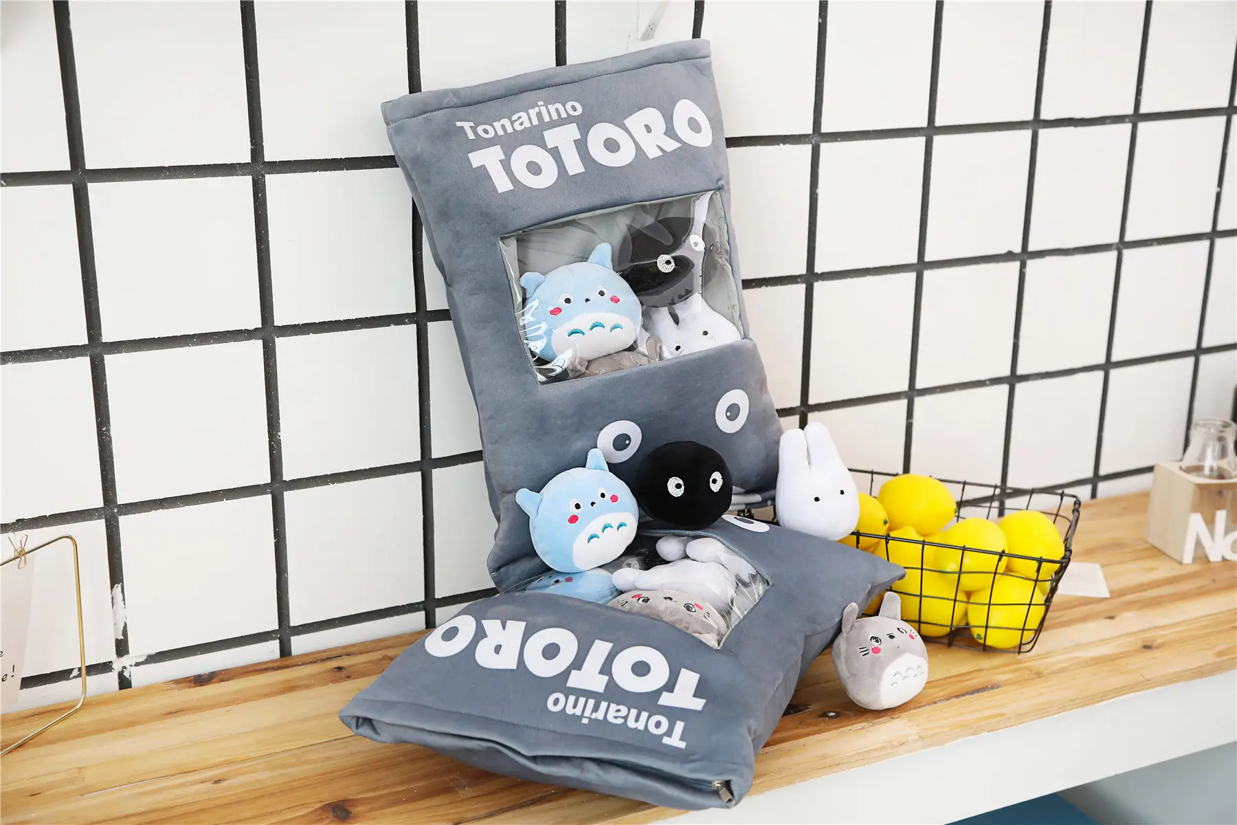 Totoro travesseiro de pelúcia criativo, 8 tamanhos