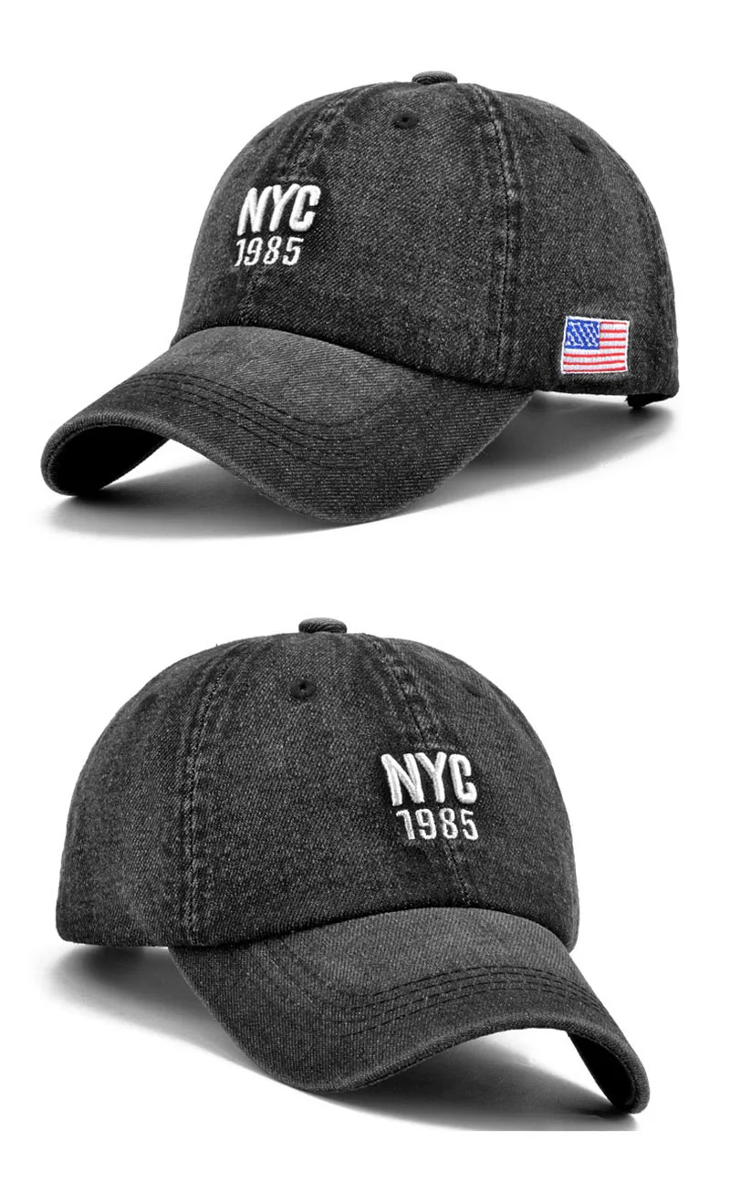 New Fashion Denim Baseball Cap Men Women Letter Embroidery USA Flag Jeans Snapback Hip Hop Teenage Sport Casquette Gorras CP0478 (3)