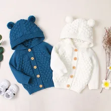 Одежда для маленьких мальчиков свитера для девочек и мальчиков свитер для малышей Зимняя Куртка теплое пальто трикотажные изделия свитер с капюшоном свитер Z4