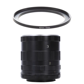 

62mm-72mm Lens Filter Step Up Ring Adapter Black & 3 Steps Macro Extension Ring Tube for All Nikon DSLR SLR Uk