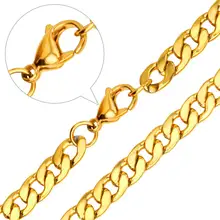 Золотая цепочка на шею LUXUKISSKIDS 5 мм для мужчин и женщин ожерелья из
