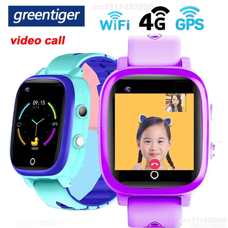 Greentiger 4G SIM видеозвонки T5 смарт детские часы GPS Wifi трекер положение камера ребенок