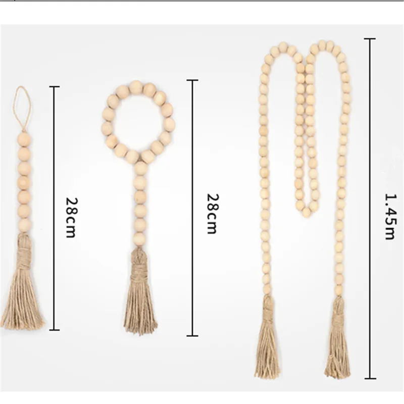 Missxiang New Natural Wood Color Big Hole Wood Beaded Hemp Rope Tassel Kit  Home Decoration Spacer Beads Jewelry Pendant - Beads - AliExpress