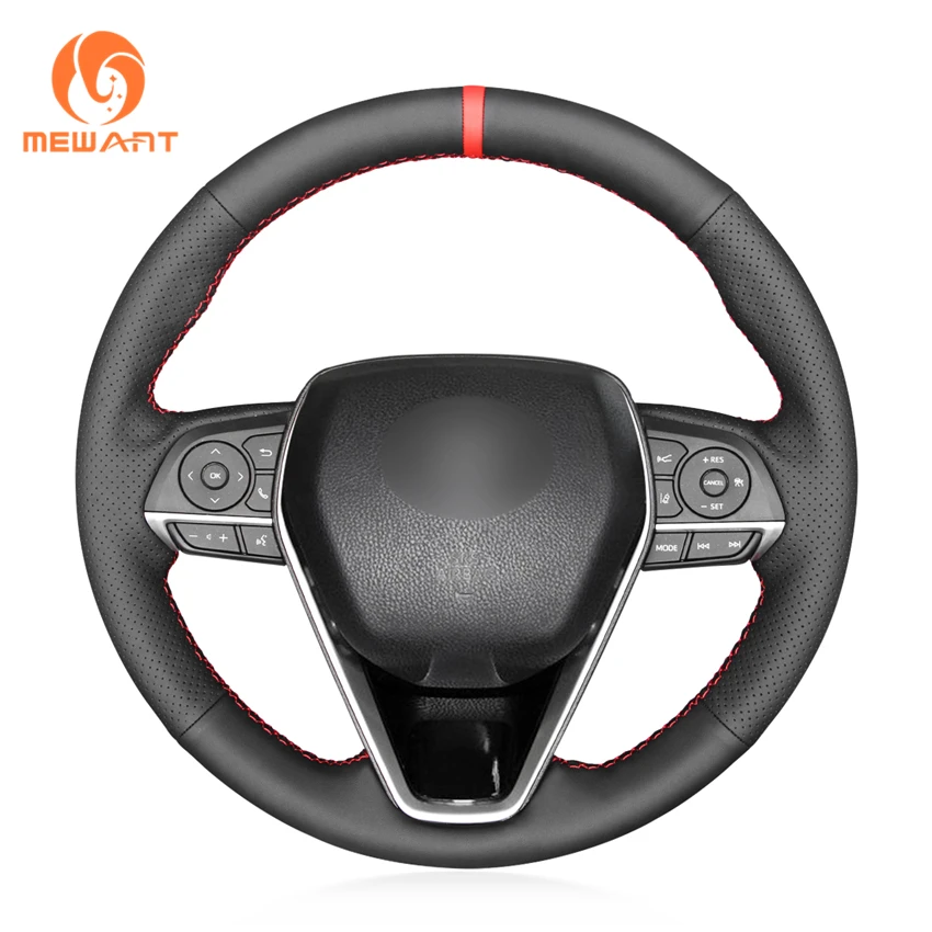 Mewant Genuine Leather Hand Sew Car Steering Wheel Cover For