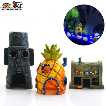 

SUPREPET Resin Cartoon Fish Tank Aquarium Decoration Cute Pineapple House Fish Tank Landscape Ornament Fish Tank Accessories