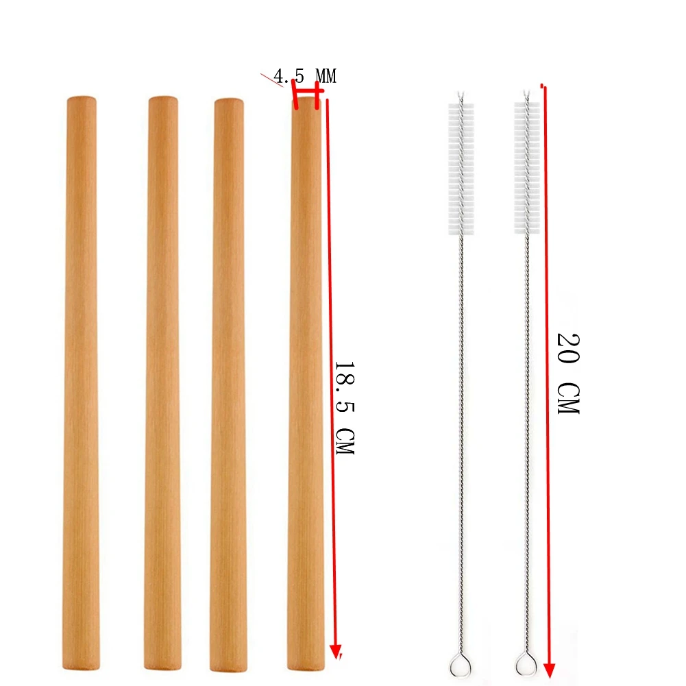 Многоразовая 4 шт./компл. полезные бамбуковая Питьевая соломинки возобновляемые источники eco-friendly вечерние Кухня с щеткой для чистки для Прямая ; - Цвет: GREEN-B