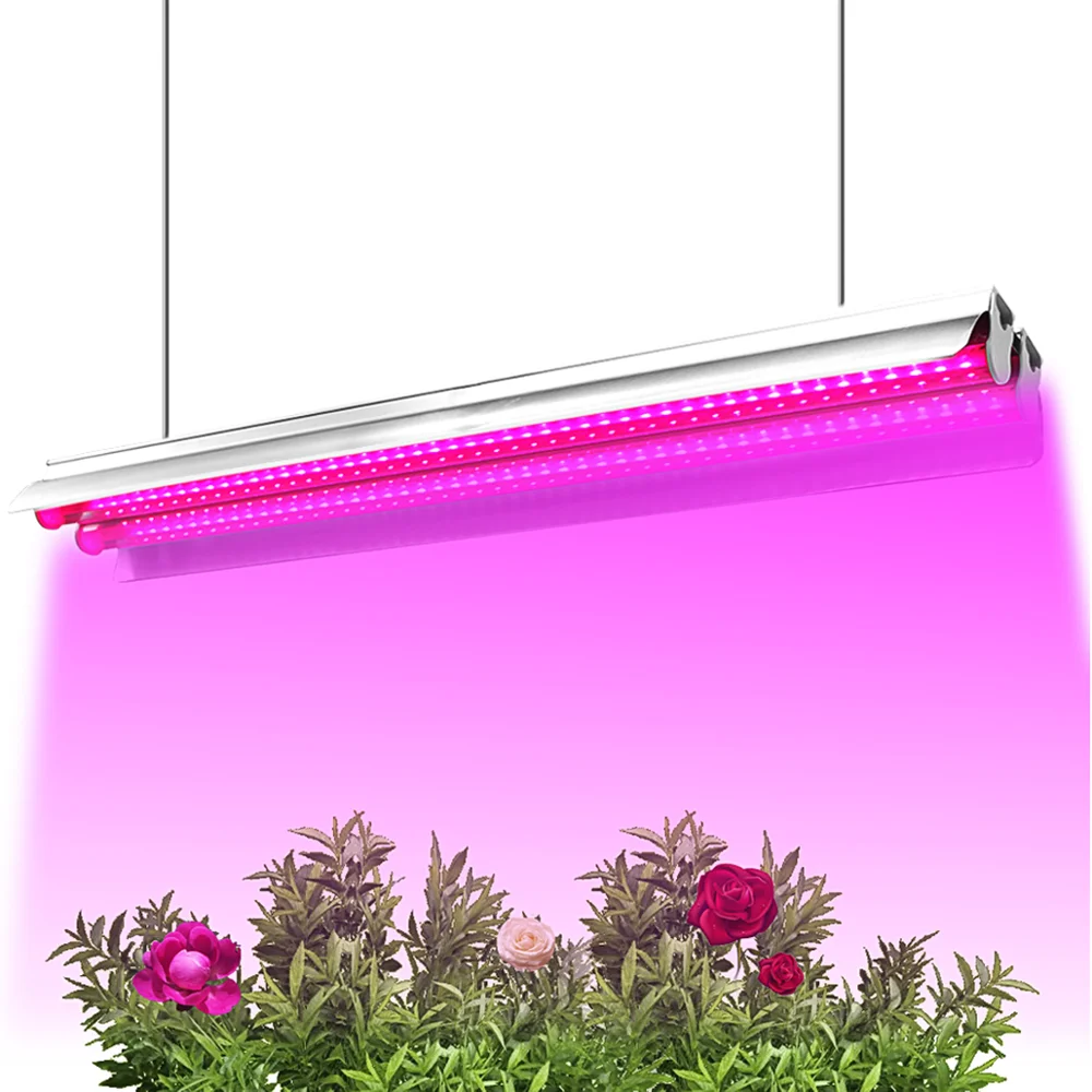 

Silver Grow Light Led Power Saving Double Tube Phyto Lamp For Plants Seedlings Flowers Crop Full Spectrum 3500K 5000K 6500K