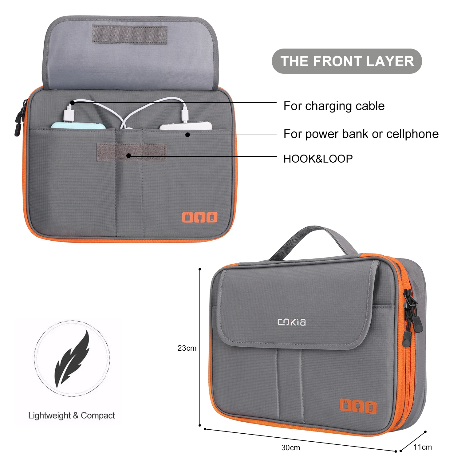 Travel Electronic Accessories Thicken Cable Organizer Bag Portable Case for Hard Drives, Cables, Charge, Kindle, iPad 10.2