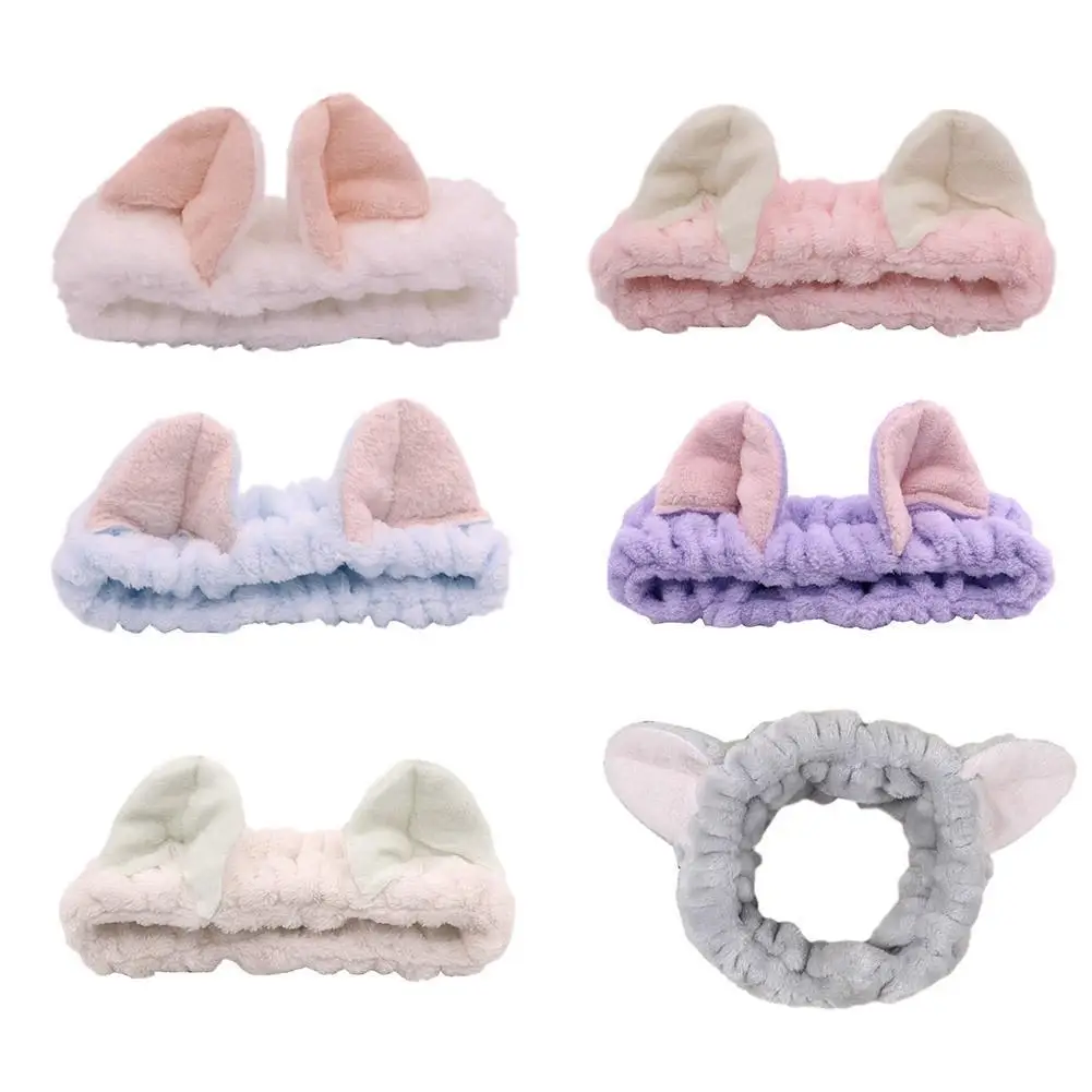 

Three-dimensional Cat Ears Headband Cute Flannel Shower Bath Soft Wash Face Comfortable Hairbands Headband Cat Ear Z1F8